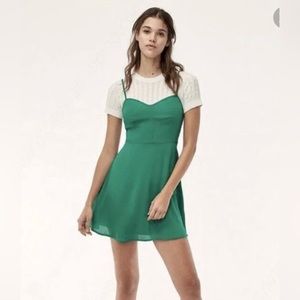 Green Aritzia “Sunday Best” Lipinski Mini Fit and Flare  Dress, Women’s Size 6